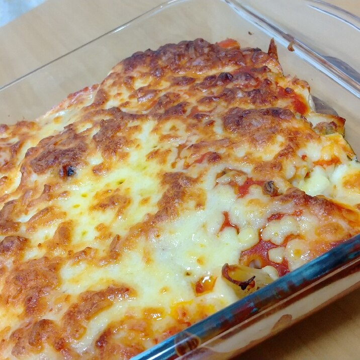餃子リメイク!パスタソースでラザニア風